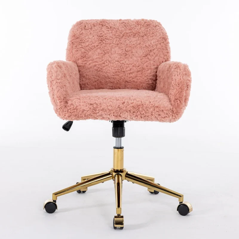 A&A Furniture Office Chair: Upholstered Desk Chair and Golden Metal Base