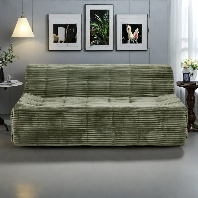 75 Foam 3-Seat Sofa with No Assembly, Space-Saving Design, and Easy Setup