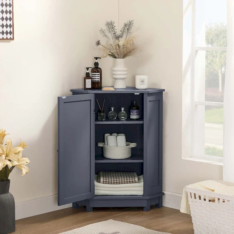 Triangle Corner Bathroom Storage Cabinet 31.5