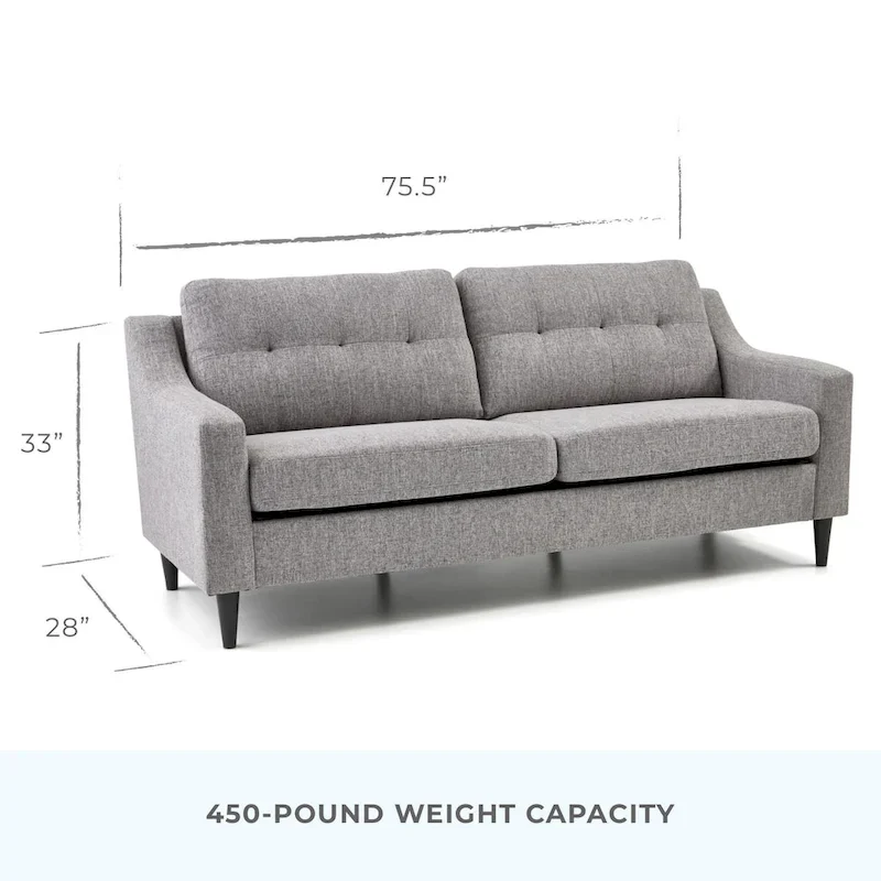 Brookside Ellen 75  Upholstered Scooped Arm Sofa