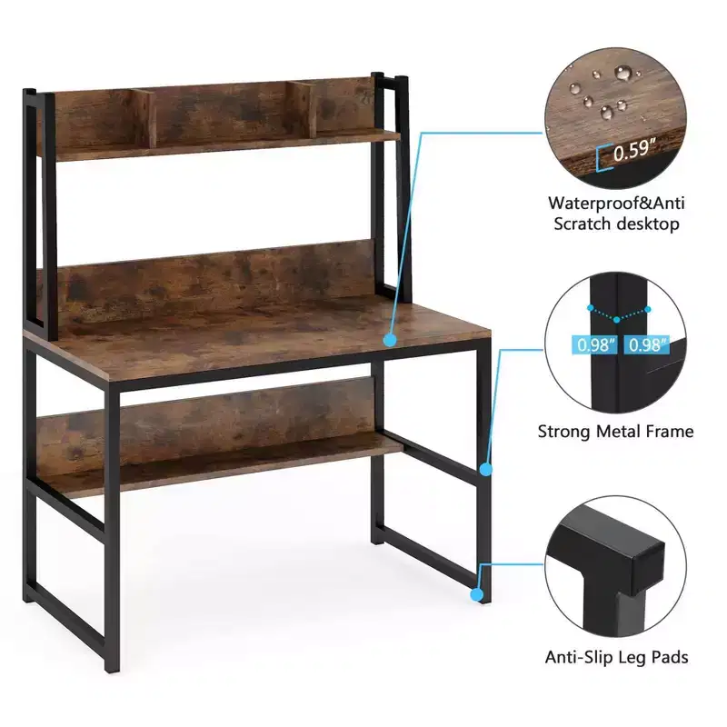 LITTLE TREE 42" Computer Desk Brown/Black