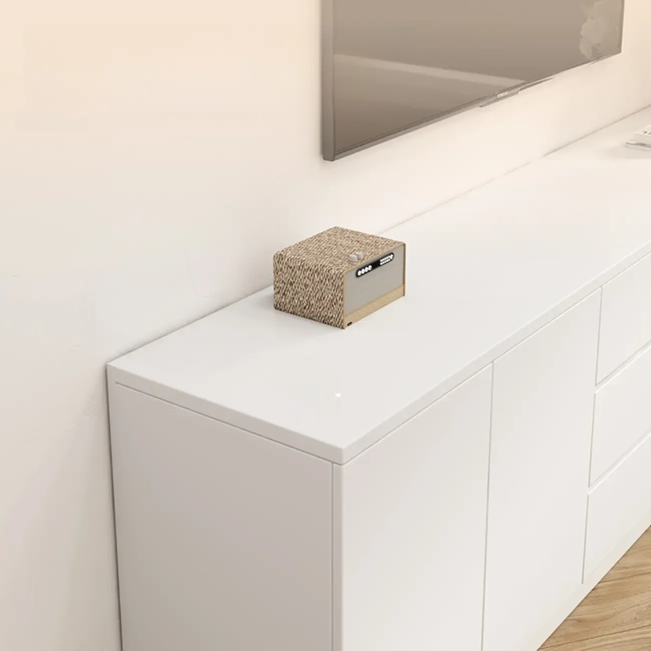 Modern Wooden TV Stand with Shelves and Cabinets