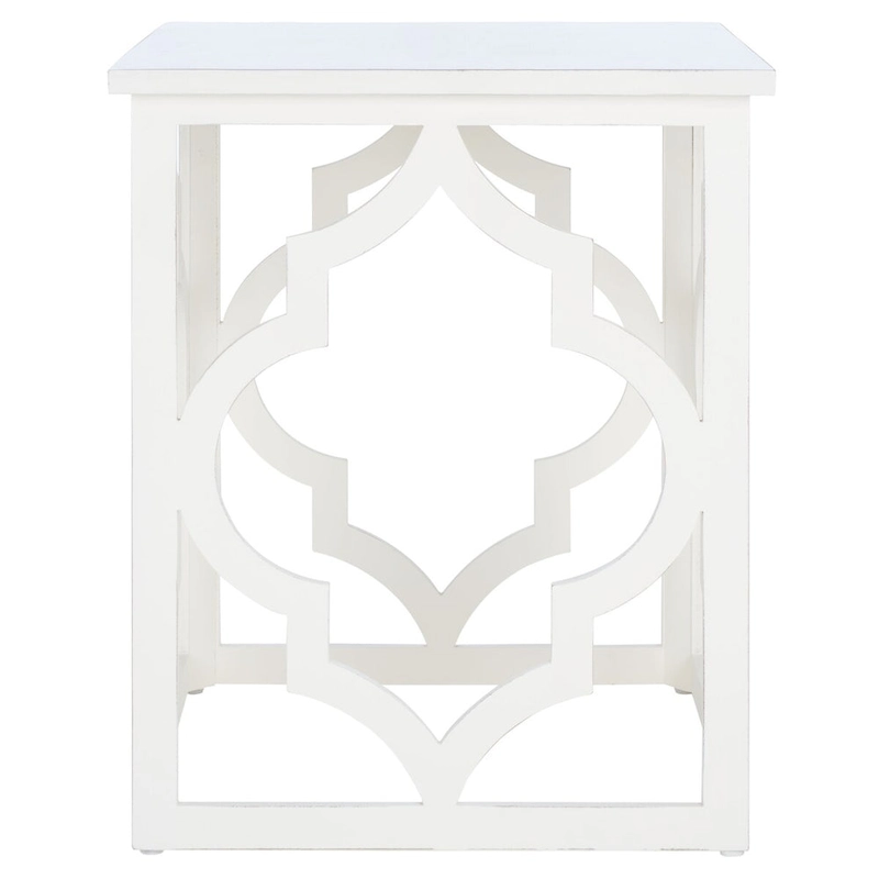 SAFAVIEH Grayce Trellis Silver Leaf End Table. - 19  W x 19  D x 23  H - 19Wx19Dx23H