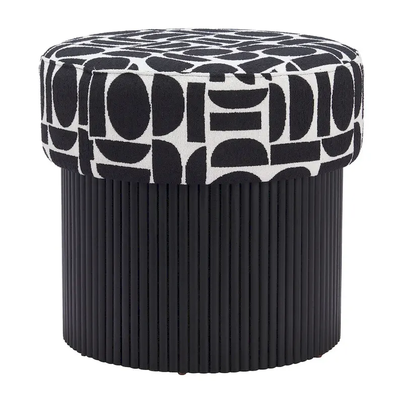 Black & White Storage Ottoman, 1-Person