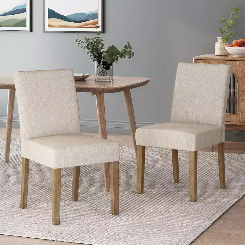 GDFStudio Pocatello Contemporary Fabric Upholstered Dining Chairs (Set of 2)