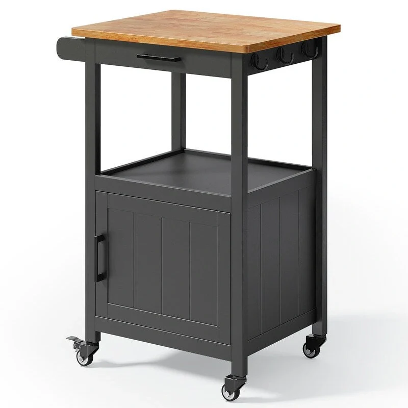 Wooden Kitchen Island Trolley Cart with Drawers