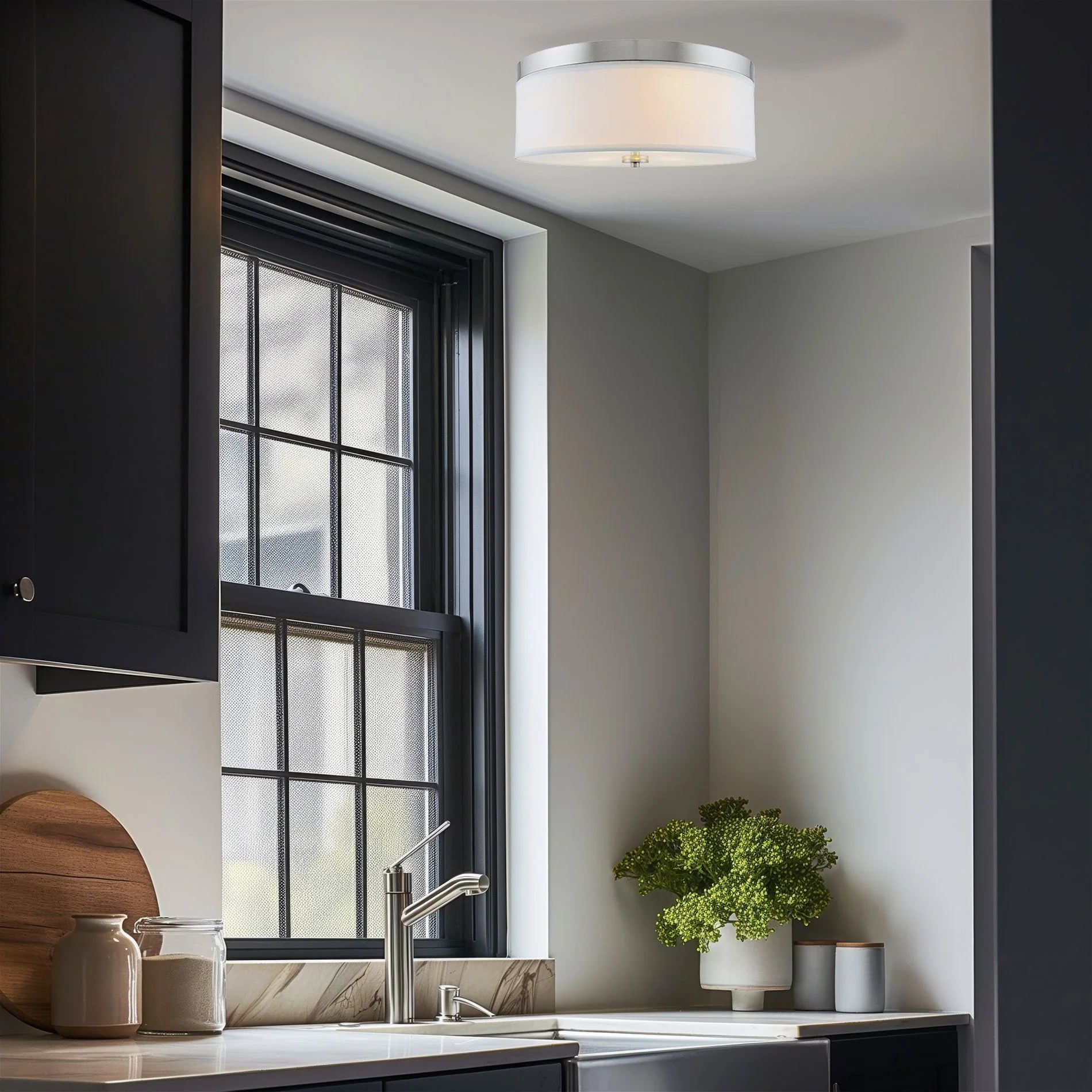 Walker 15 Mid-Century Modern 3-Light Flush Mount Ceiling Light