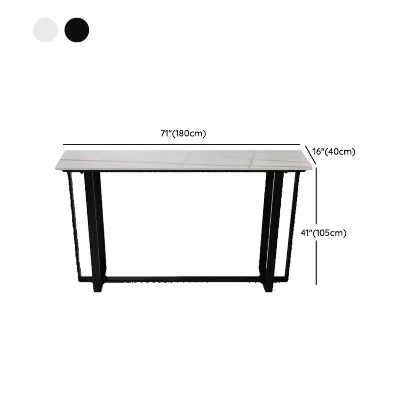 Scandinavian Slate Metal Rectangular Bar Tables