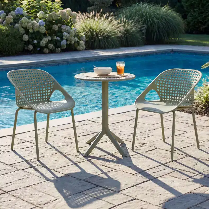 Christopher Knight Home Kevork 3 Piece Iron and Plastic Outdoor Bistro Set