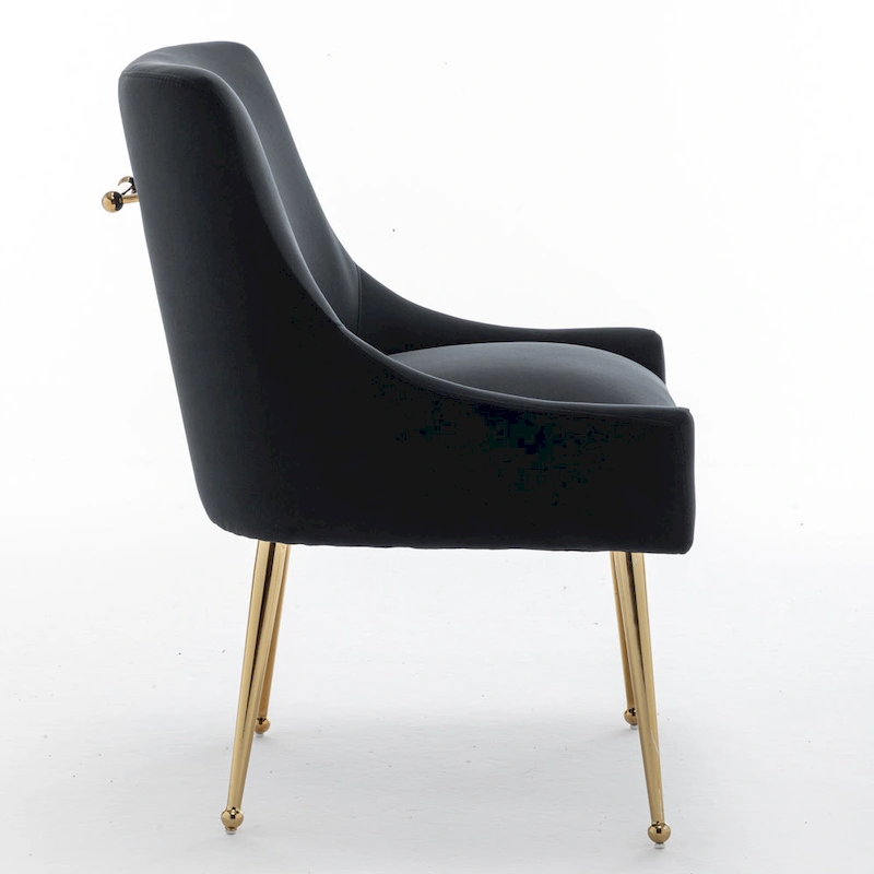SEYNAR Velvet Upholstered Dining Chair Set of 4, Modern Glam Armless Side Chair