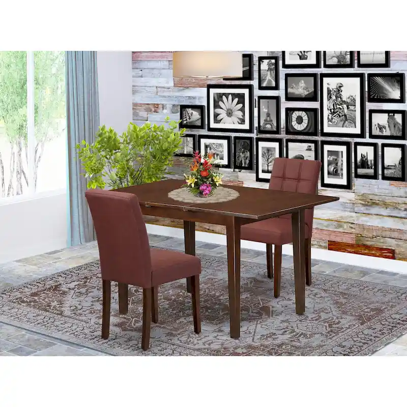East West Furniture Dining Set Includes a Rectangle Dining Table and Chairs, Mahogany (Pieces Options)