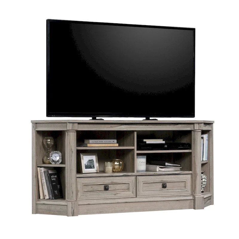 Palladia Corner TV Stand & Entertainment Credenza – Fits TVs up to 60