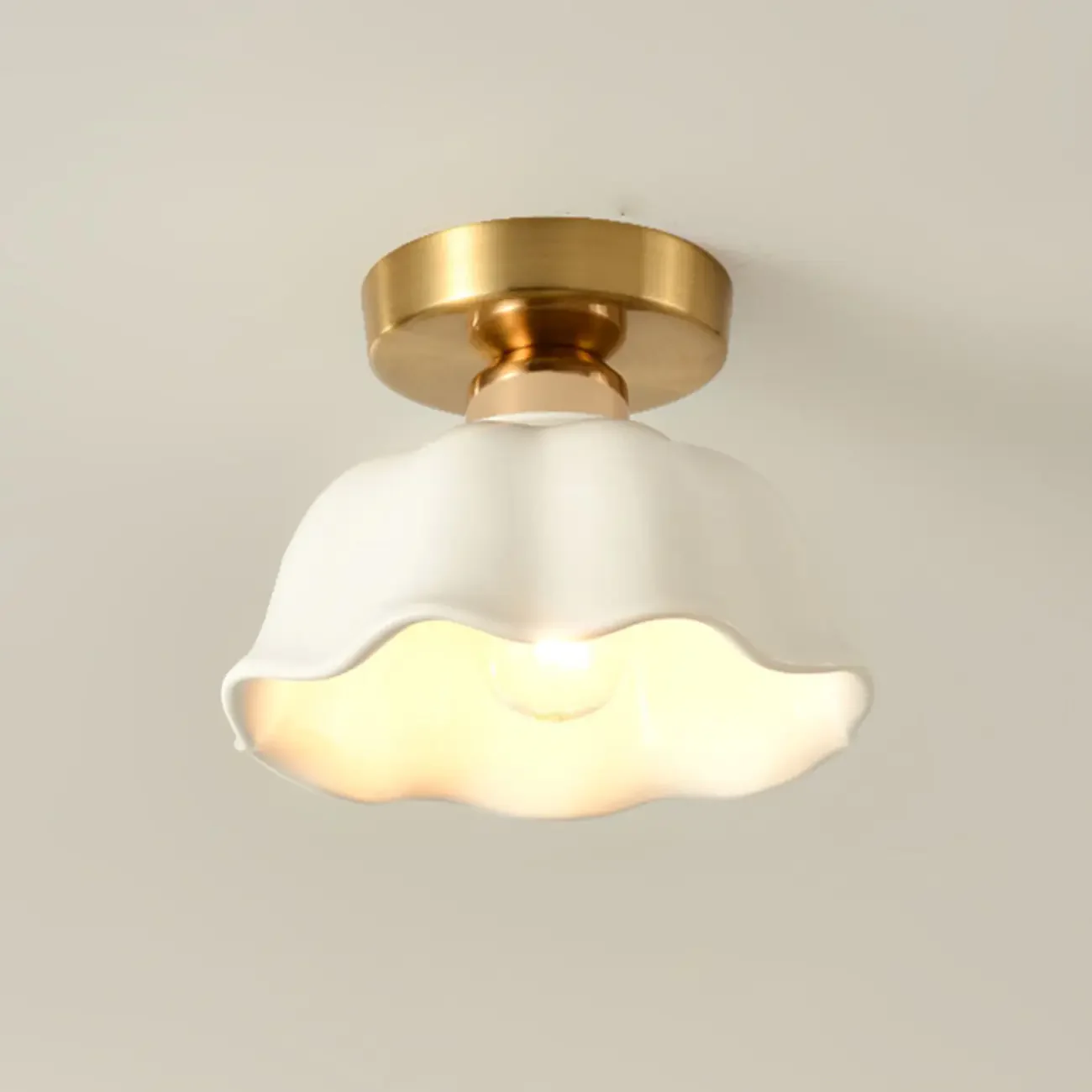 Modern Hallway Metal Rhombus Semi Flush Ceiling Light