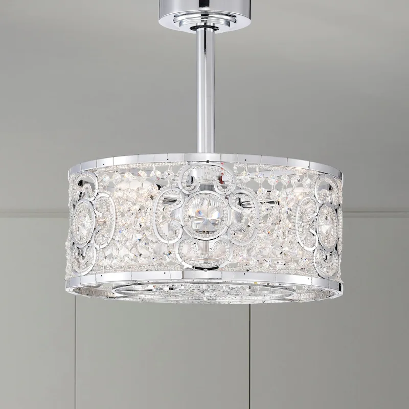 Ralph 15 Inch Chrome Polish Crystal Fandelier - N/A