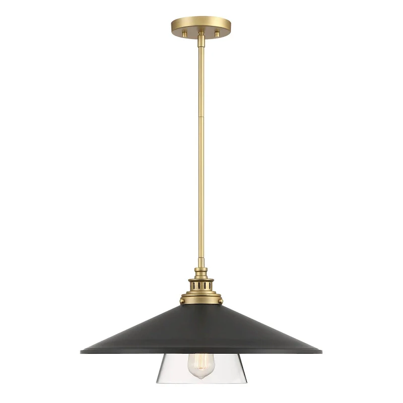 Minka Lavery Segan Coal And Soft Brass Pendant Light