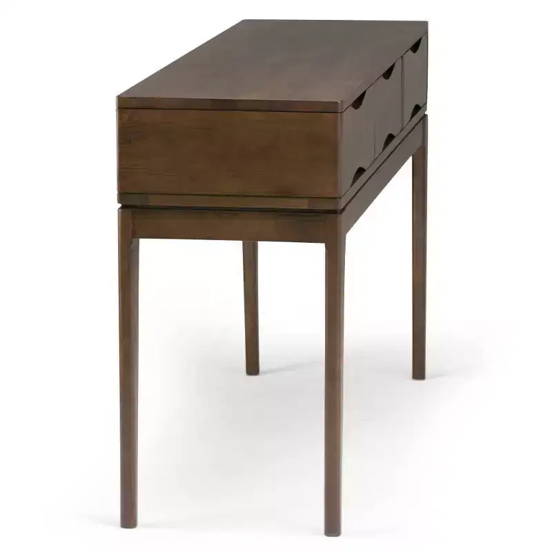 Walnut Brown Console Table with 3 Drawers, Mid-Century Style, for 1