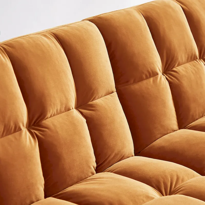 79.52W Modern Velvet Convertible Sofa