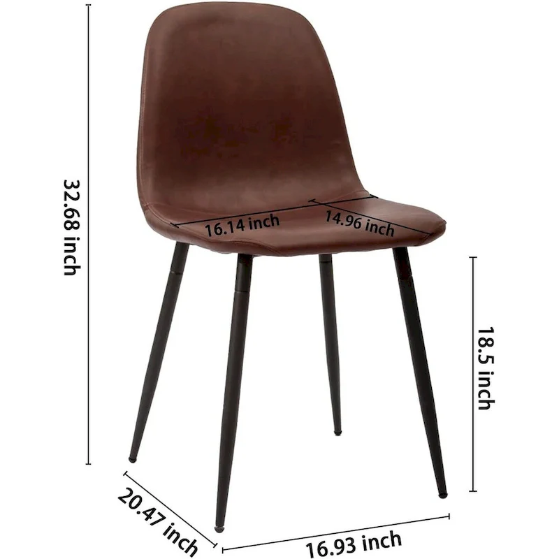 Modern Upholstered Dining Chair in Faux Leather