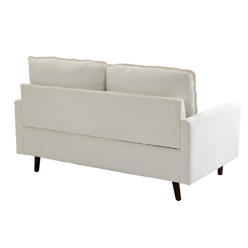 2 Pices Velvet Loveseat Wood Legs Sofa