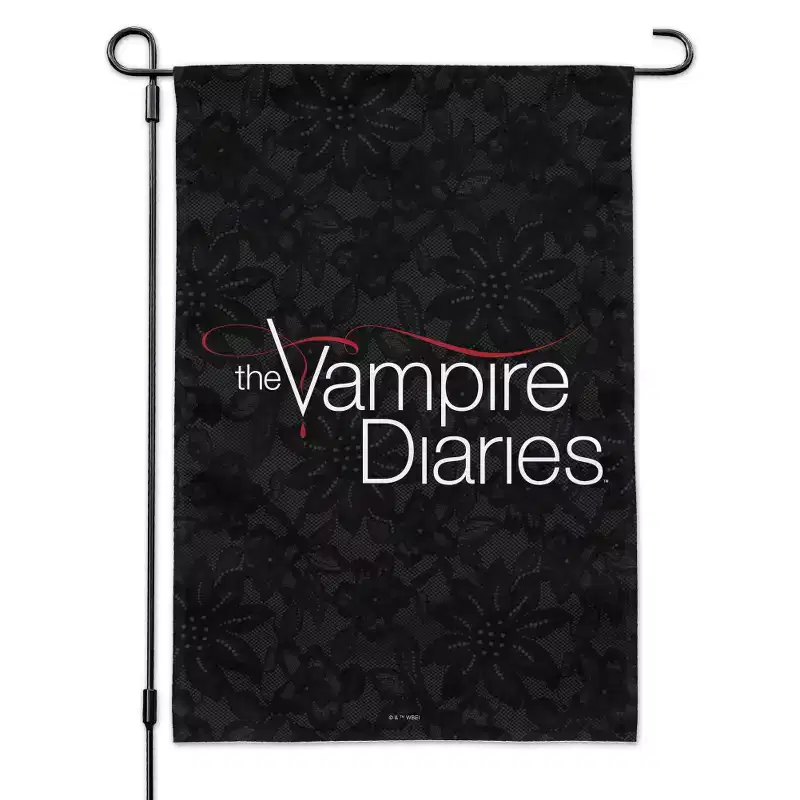 The Vampire Diaries Logo Garden Yard Flag with Pole Stand Holder