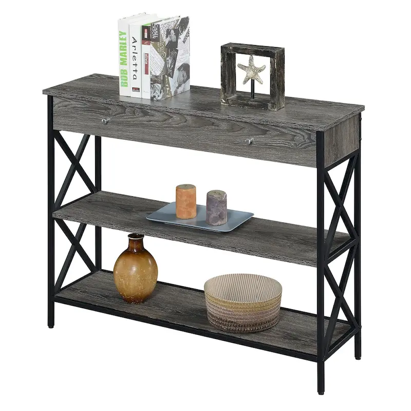 Convenience Concepts Tucson 1 Drawer Console Table with Shelves