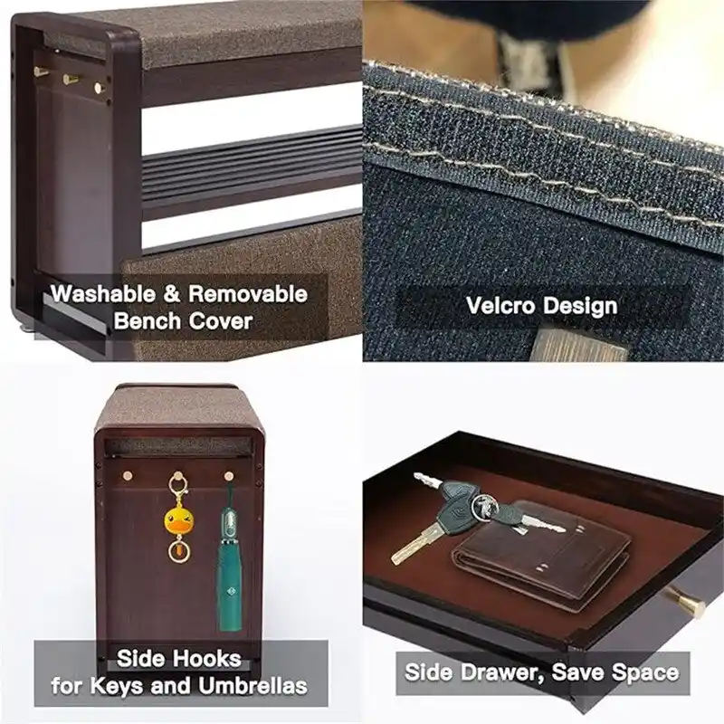 Shoe Rack Bench 2-Tier - 11.7D x 39W x 19.5H