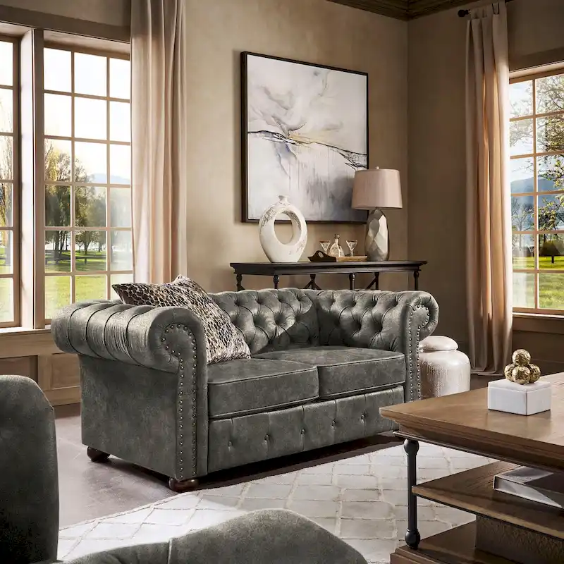 Knightsbridge Tufted Chesterfield Loveseat by iNSPIRE Q Artisan