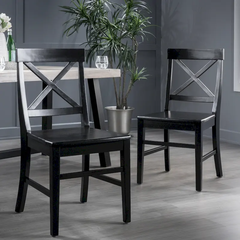 Farmhouse Acacia Wood Dining Chairs — Solid Wood Dining Seating