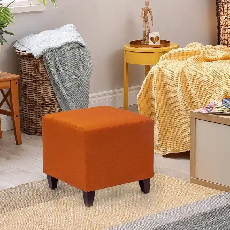 British Style Cube Ottoman Footstool