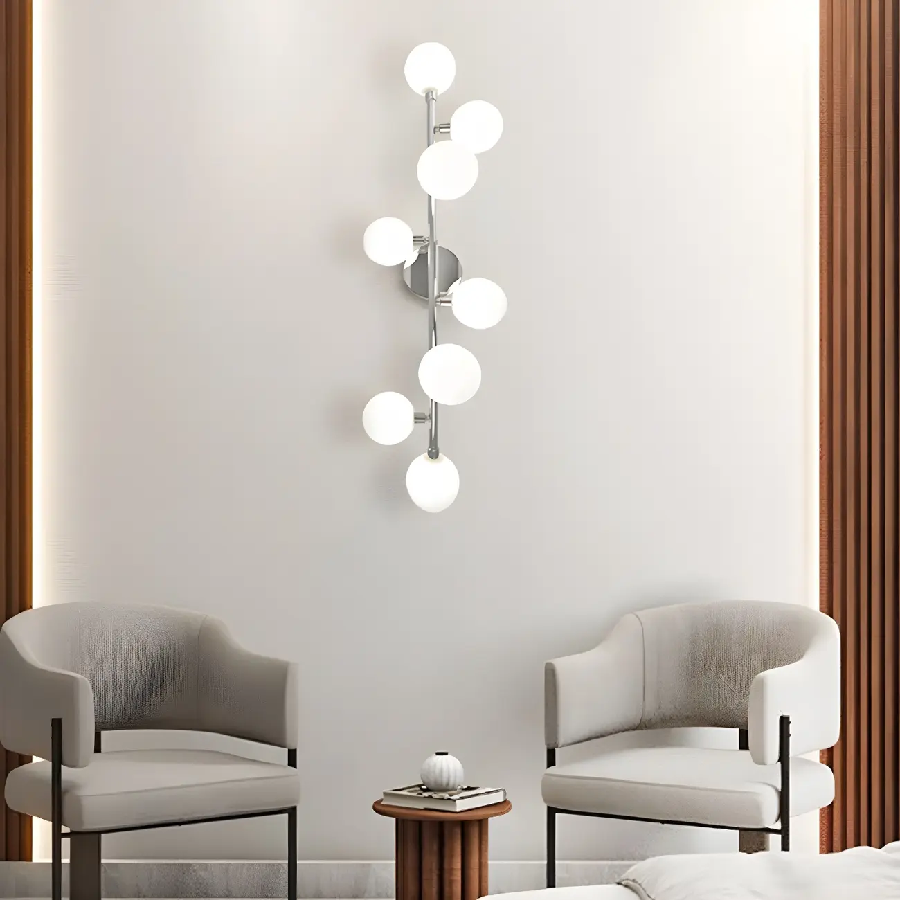 5-Light White Modern Resin Globe Bathroom Vanity Light
