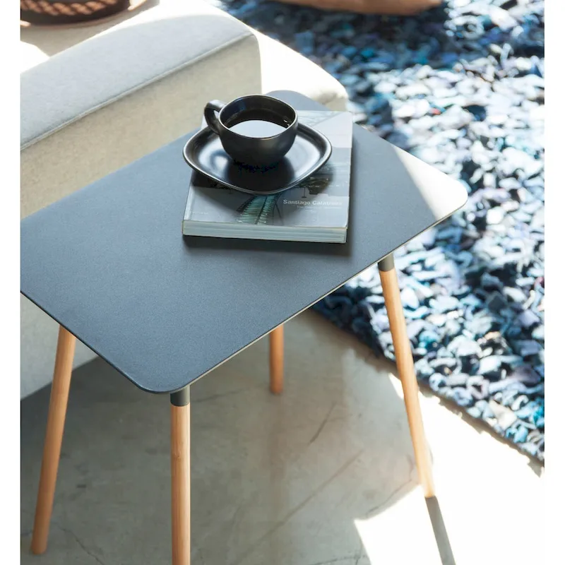 Yamazaki Home Side Table, Steel, Holds 22 lbs, Minimal Assembly - L 11.81 x W 17.72 x H 19.69 inches