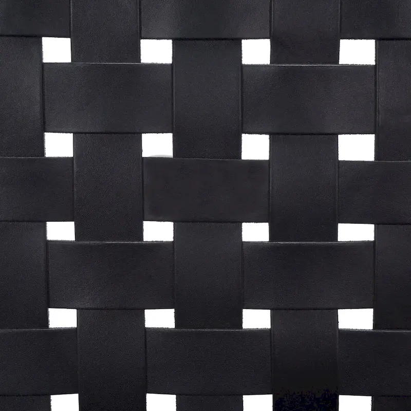 Natural Wood Leather Woven Accent Chair - Single Seat