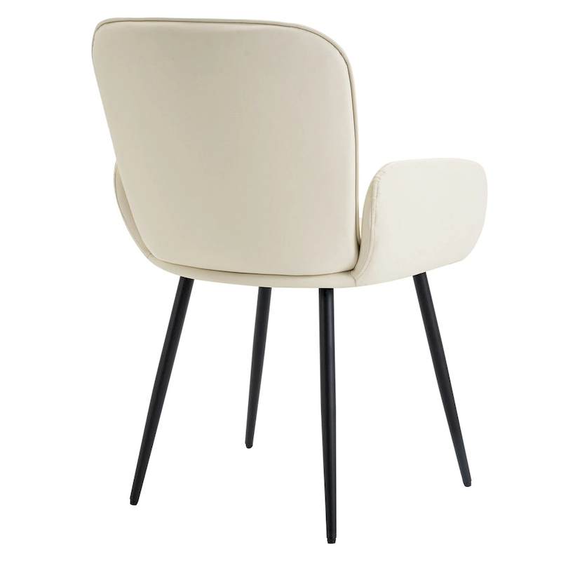 Set of 2 Cat-Scratch Resistant Dining Chairs with Gold Metal Legs