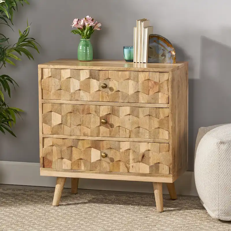 Mango Wood 3-Drawer Chest