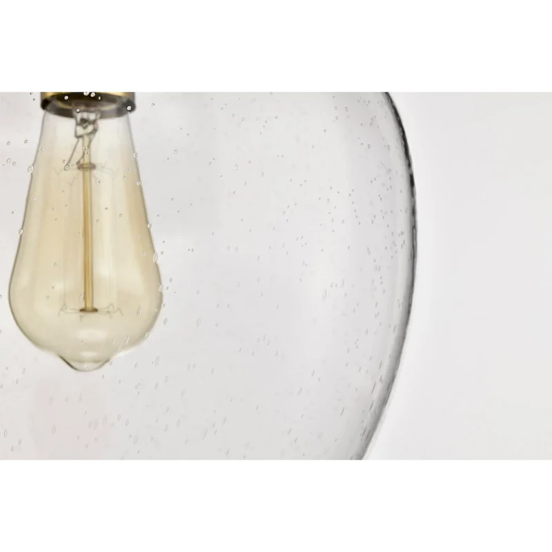 Tasio Brass Pendant Light with Clear Decanter Glass Shade