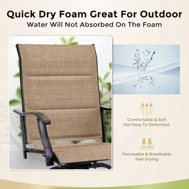 Namatota 3-piece Padded Sling Swivel Bar Stools and Table Set by Havenside Home