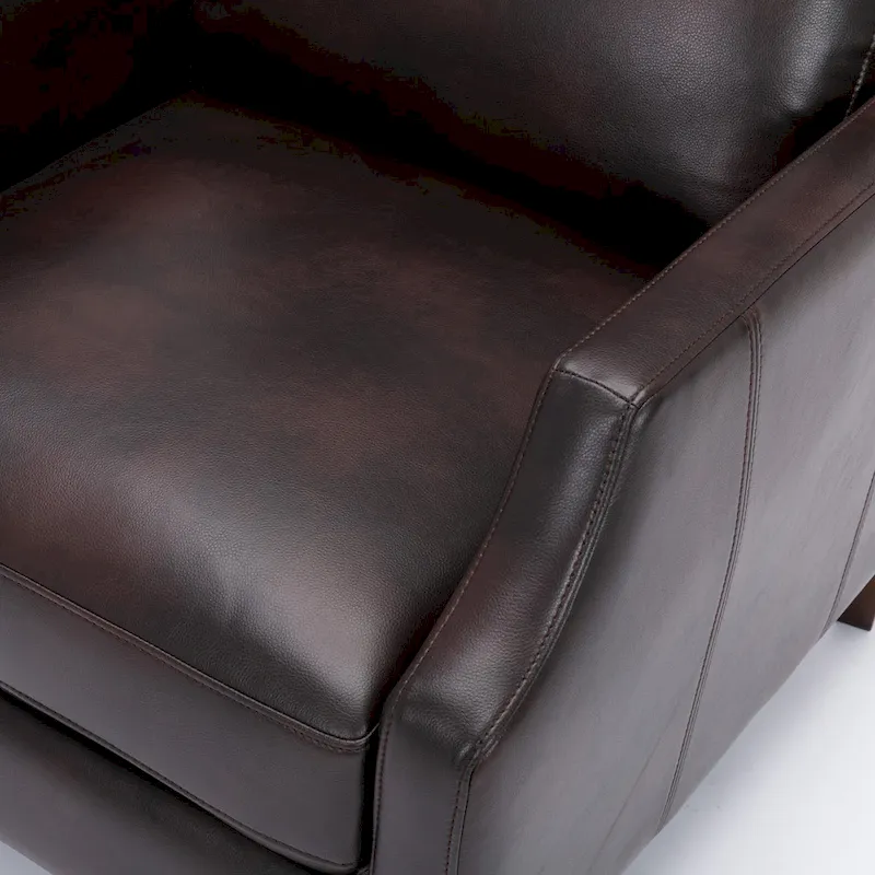Faux Leather Push Back Recliner - Mid-Century Style - Single Seat