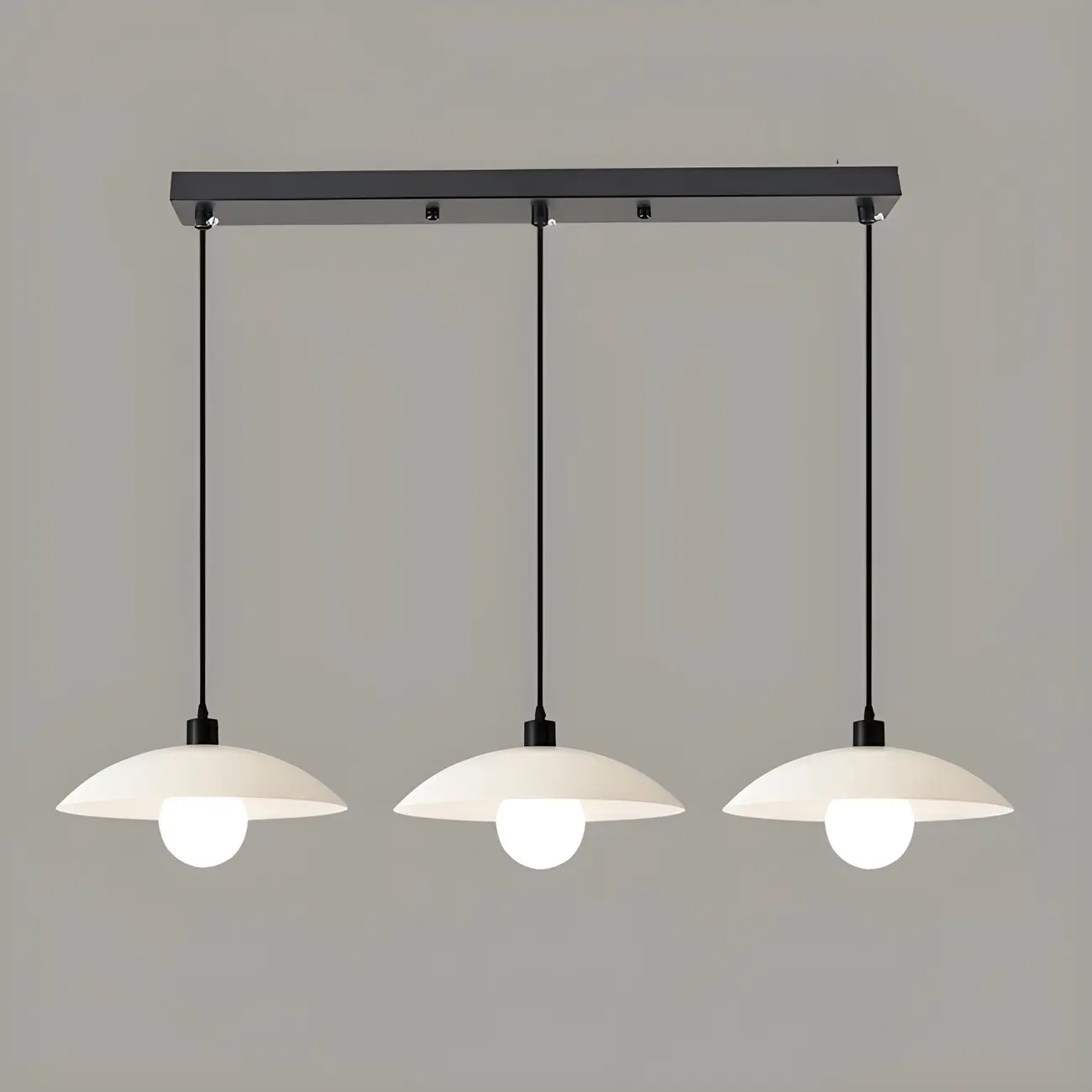 Modern Black Glass Barn LED Island Pendant Light for Kitchen