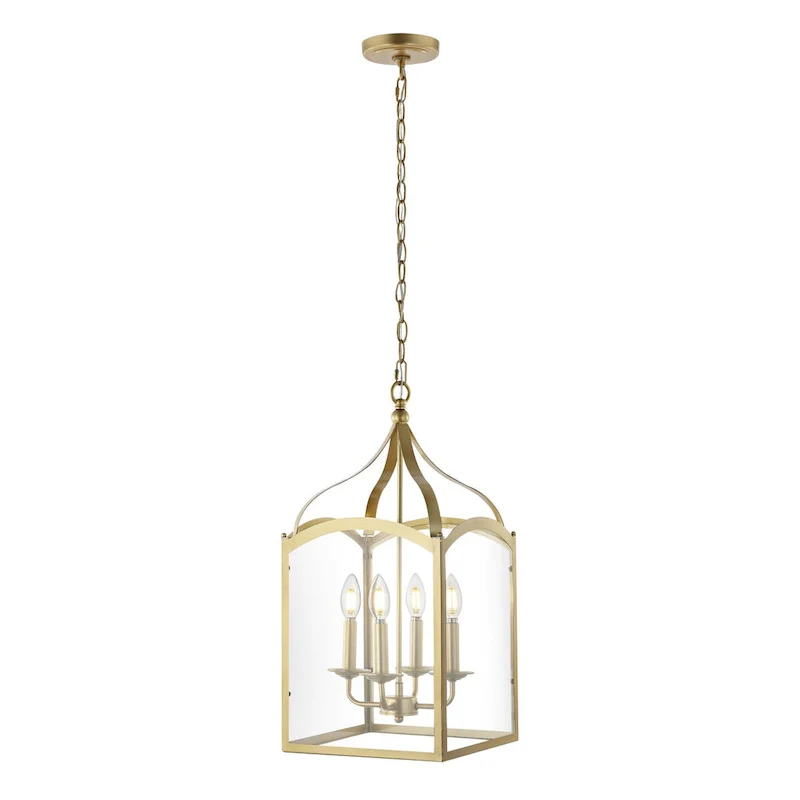 Ruth 11  4-light Lantern Metal/Glass LED Pendant by JONATHAN Y