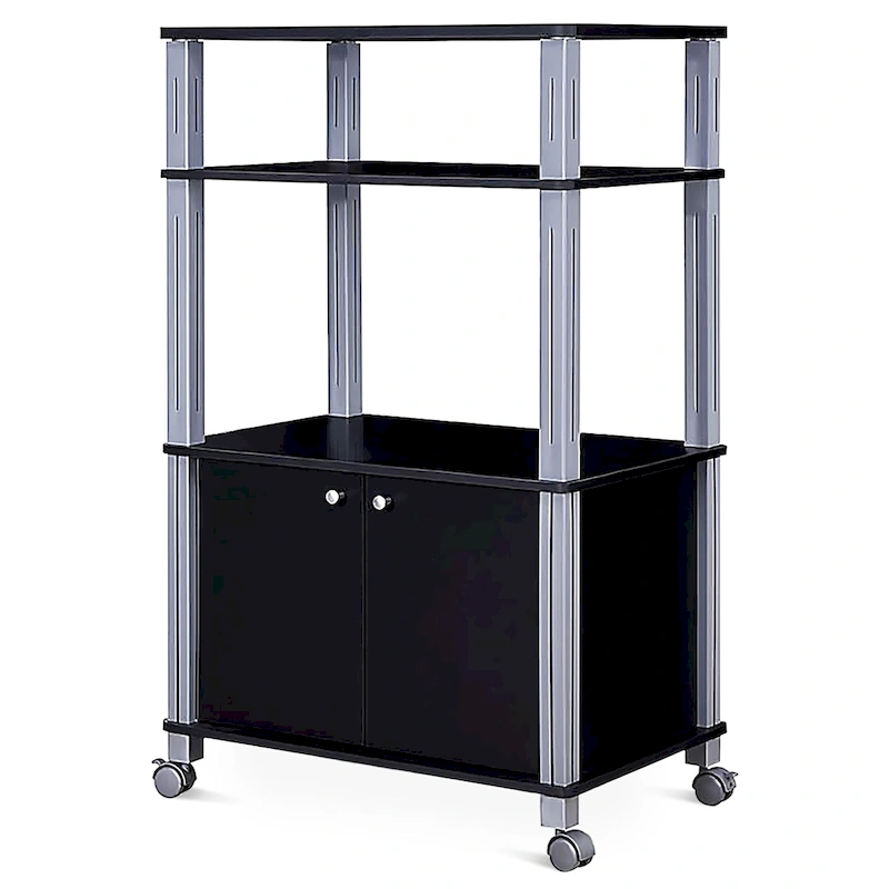 Rolling Kitchen Baker Rack Microwave Oven Stand Utility Shelf w Wheels