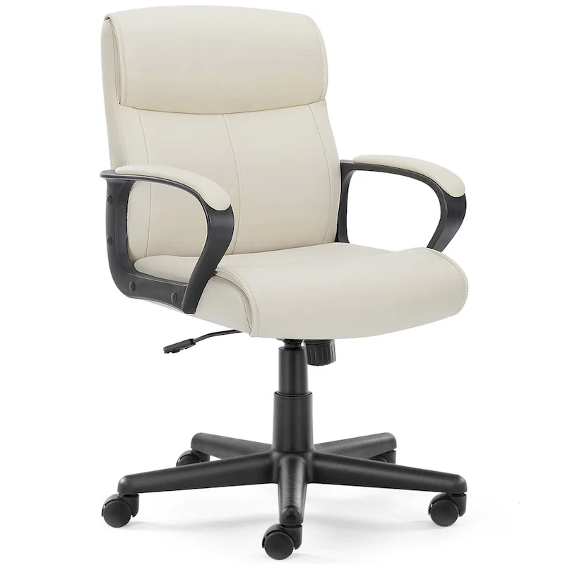 Office Desk Chair with Padded Armrests PU Leather Home Office Chair