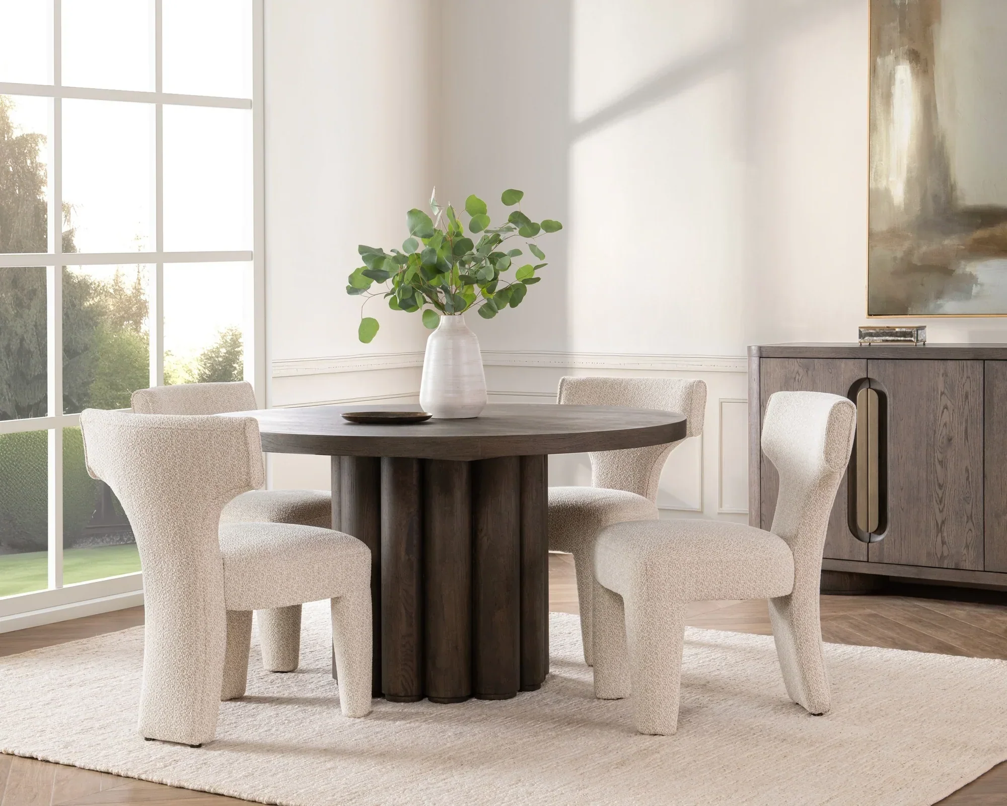 Tiber Solid Wood Round Dining Table