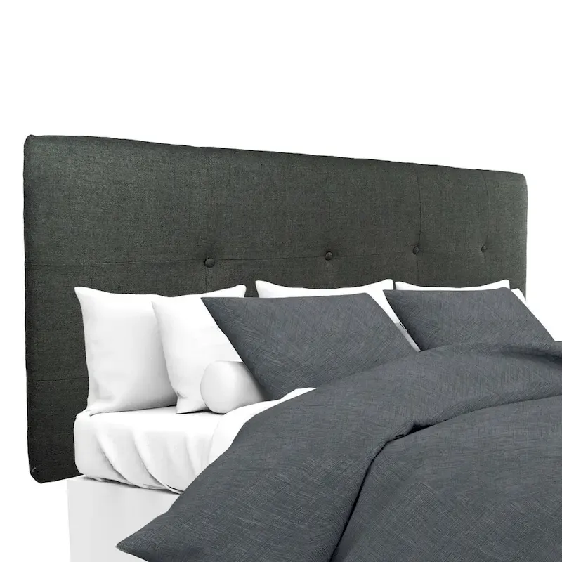 MJL Furniture Ali Button-tufted Allure Charcoal Upholstered Headboard