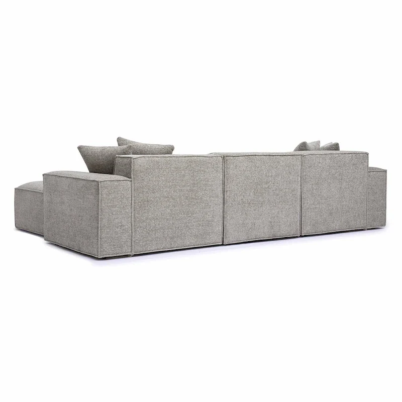 Chenille Basketweave Modular Sectional Sofa - Cream/Charcoal/Taupe - 4-6 Seater
