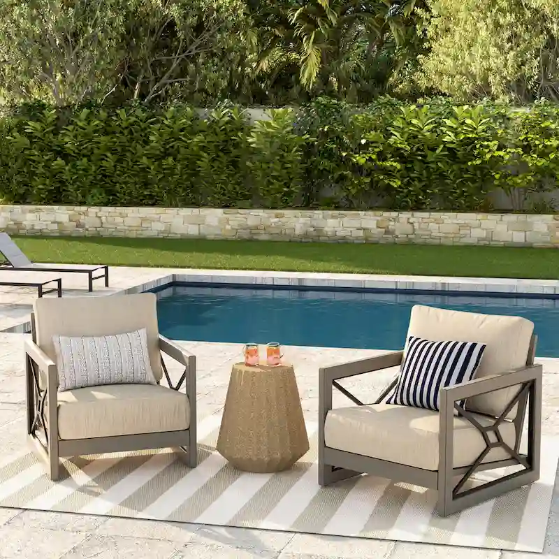 Outdoor Conversation Sofa Chair Furniture with Sunbrella Fabric Cushion