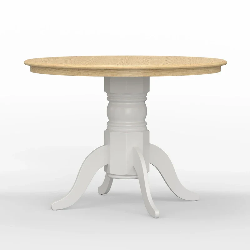 Natural Wood Round Pedestal Dining Table - 42