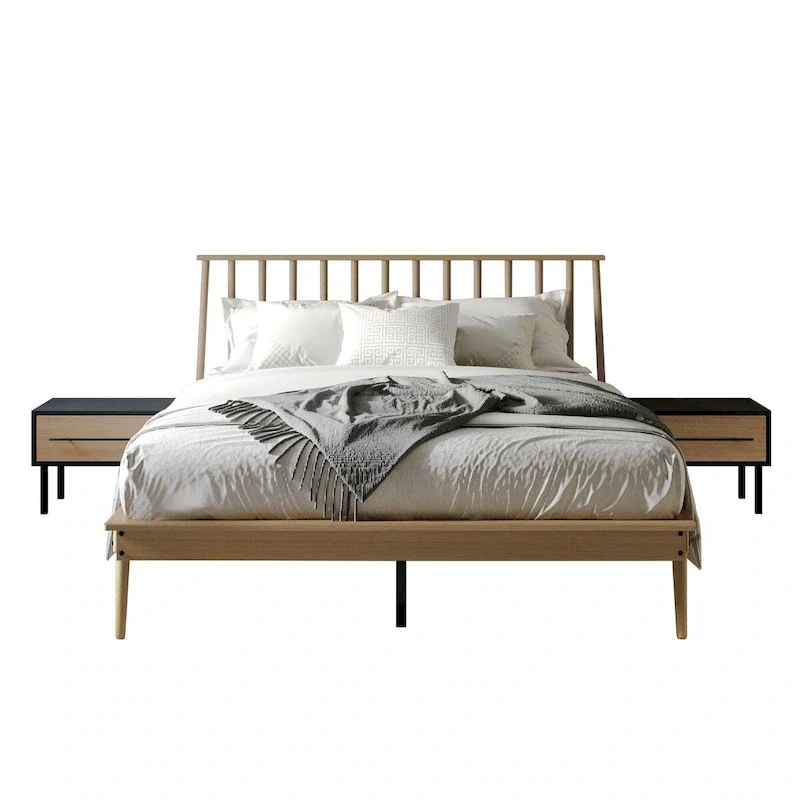 CraftPorch Vintage 3-pieces Wooden Bedroom Set