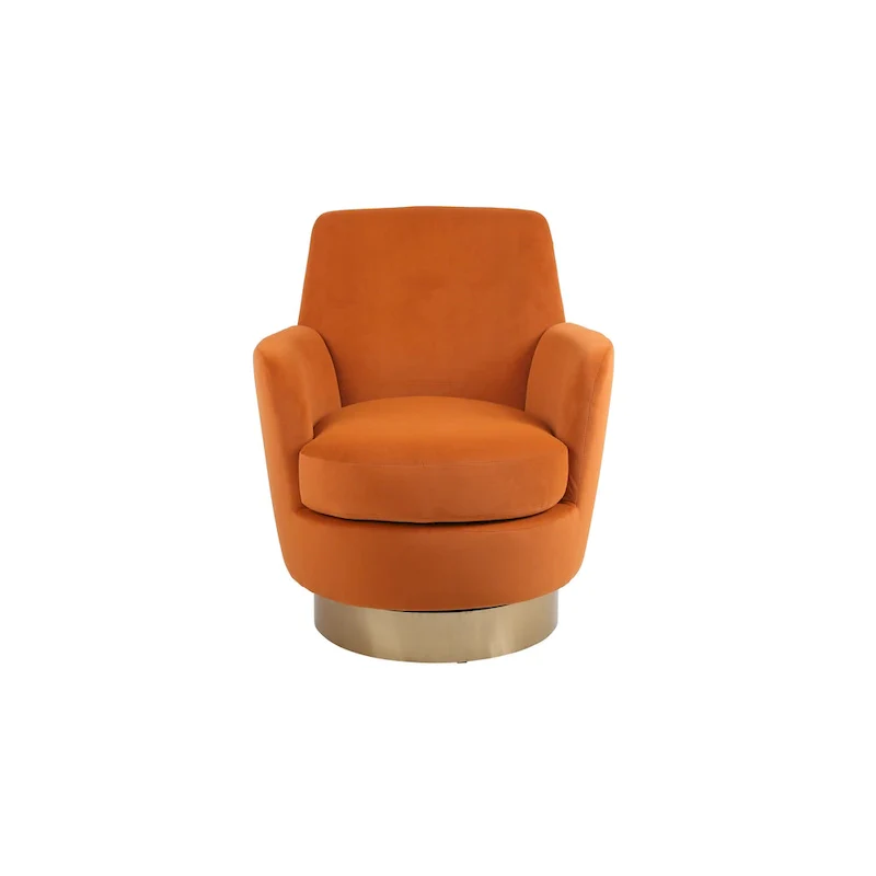 Velvet Soft Fabric Swivel Barrel Chair - 28.3 x 29.3 x 32.7