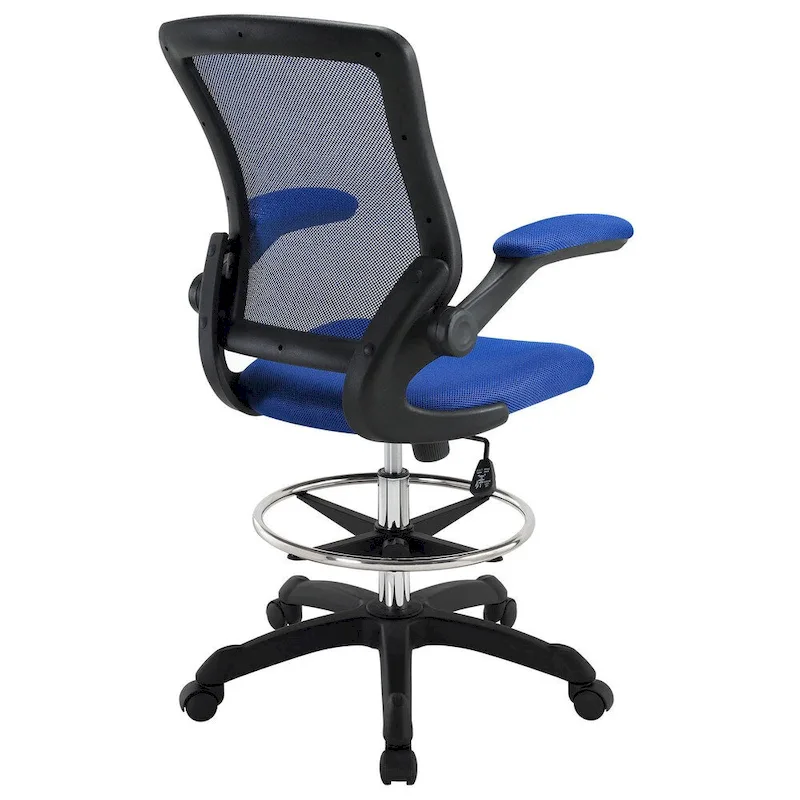 Adjustable Height Drafting Chair with Mesh Back & Rolling Casters