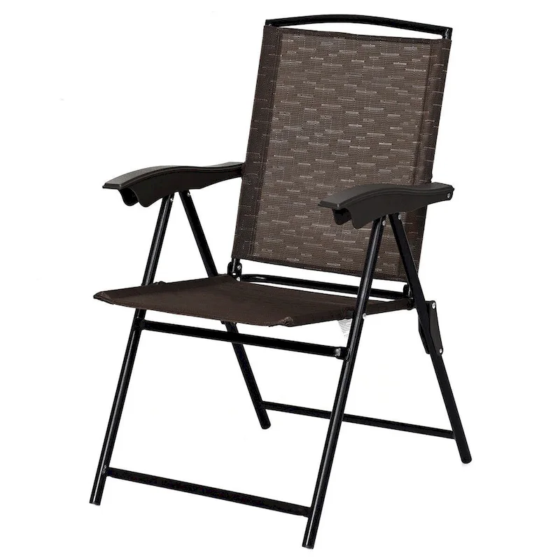 4PCS Adjustable Folding Fabric Chair Powder Coated Steel Tube - 21 x 27 x 35.5